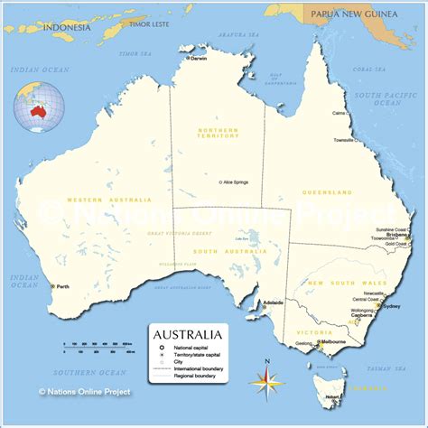 Administrative Map of Australia (855px) .